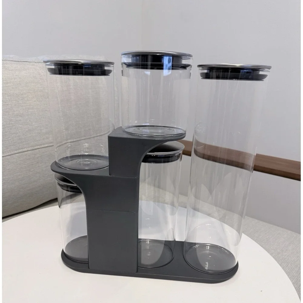 Joseph Joseph - Podium Steel - 5 Piece Glass Storage Container Set With Stand